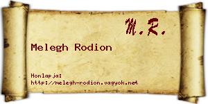 Melegh Rodion névjegykártya